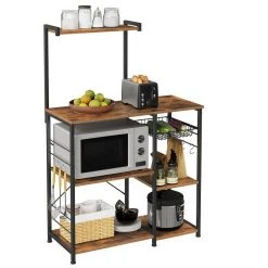 VASAGLE Standregal »KKS035/35«, Küchenregal mit Metallkorb, 6 S-Haken und Regalablagen, 90 x 40 x 132 cm, Industrie-Design Haselnussbraun-schwarz, Greige-schwarz, Vintage 43 VASAGLE Standregal »KKS035/35«, Küchenregal mit Metallkorb, 6 S-Haken und Regalablagen, 90 x 40 x 132 cm, Industrie-Design Haselnussbraun-schwarz, Greige-schwarz, Vintage -Vasagle Auslauf Geschäft dade4a15 d6d2 4168 85ef a38a3b0ac42a