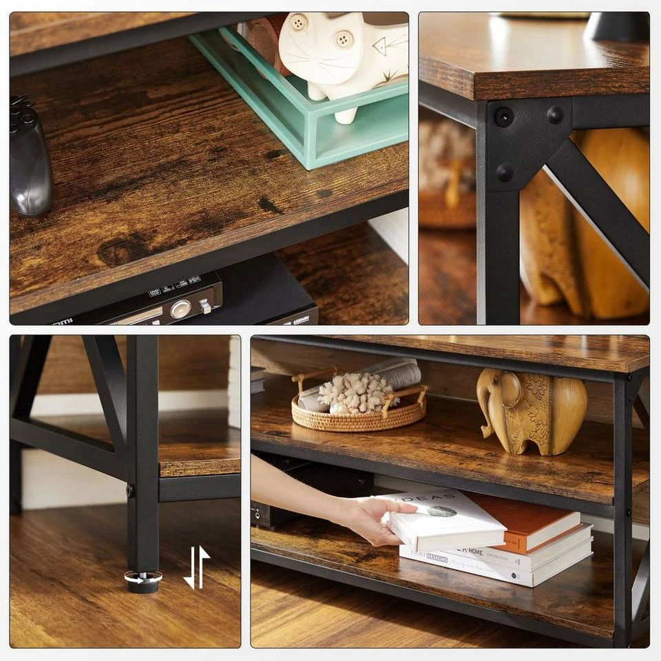 VASAGLE Lowboard »LTV100B01«, TV-Regal, TV-Schrank für Fernseher bis zu 65 Zoll, X-förmige Streben, Schuhregalev 8 VASAGLE Lowboard »LTV100B01«, TV-Regal, TV-Schrank für Fernseher bis zu 65 Zoll, X-förmige Streben, Schuhregalev – Bild 6