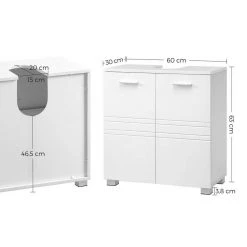 VASAGLE Waschbeckenunterschrank »BBK110W01« Badezimmerschrank mit Doppeltür, 60 x 30 x 63 cm, weiß -Vasagle Auslauf Geschäft dfada641 e270 43bd b22c 3ee7f983830b