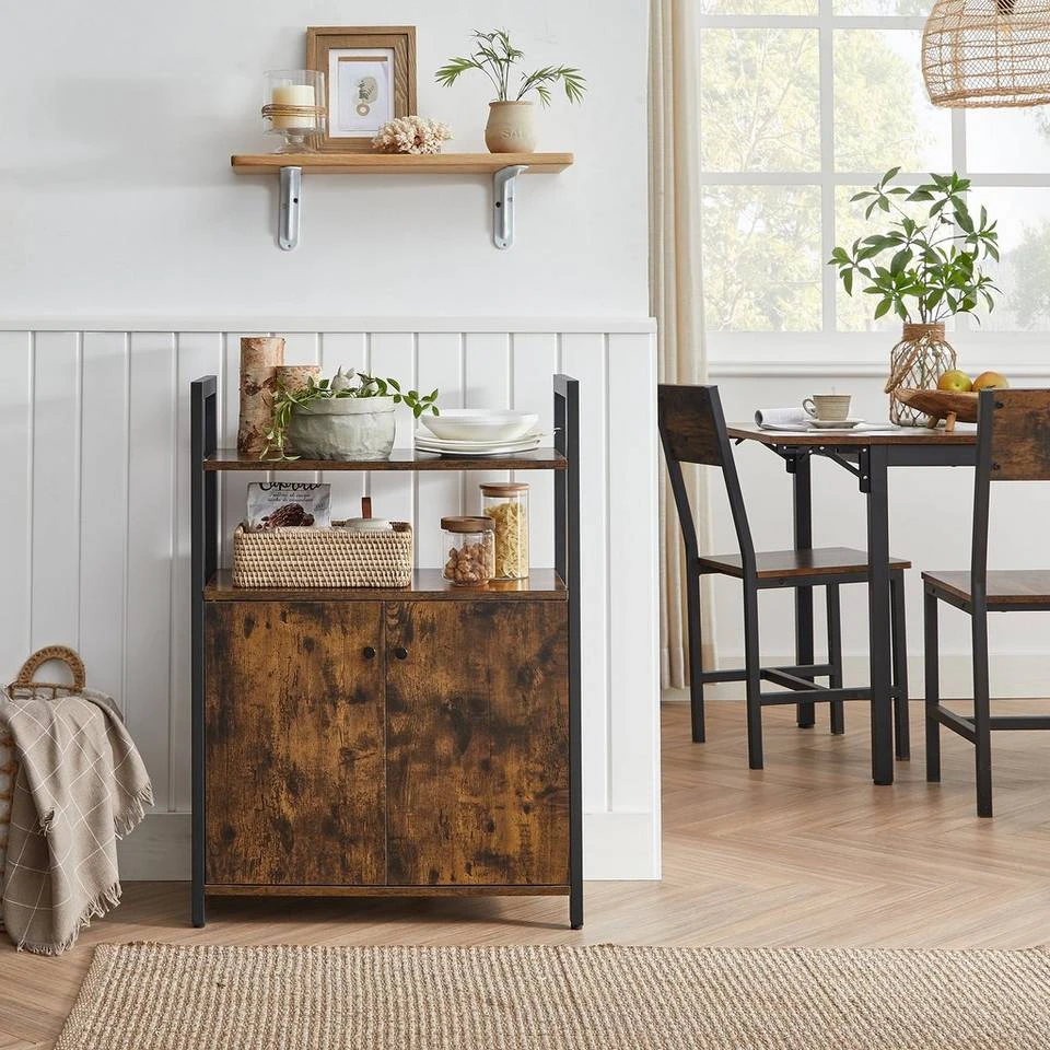 VASAGLE Badkommode »LSC602B01«, Küchenschrank, Badschrank, Beistellschrank mit Ablage, Industrie-Design, vintage 6 VASAGLE Badkommode »LSC602B01«, Küchenschrank, Badschrank, Beistellschrank mit Ablage, Industrie-Design, vintage – Bild 4