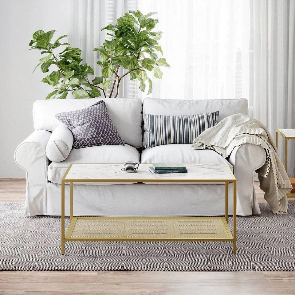 VASAGLE Couchtisch »LGT21G«, Beistelltisch, Glastisch, Sofatisch mit Metallgestell, Hartglas, Ø 84 cm, rund, stabil Gold, Schwarz 20 VASAGLE Couchtisch »LGT21G«, Beistelltisch, Glastisch, Sofatisch mit Metallgestell, Hartglas, Ø 84 cm, rund, stabil Gold, Schwarz – Bild 18