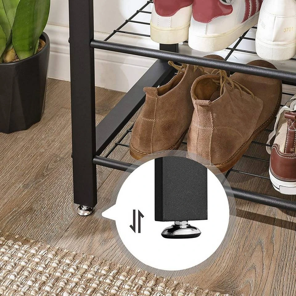 VASAGLE Garderobenständer »HSR41«, Kleiderständer mit Schuhablagen, vintage Grau, Walnussbraun 16 VASAGLE Garderobenständer »HSR41«, Kleiderständer mit Schuhablagen, vintage Grau, Walnussbraun – Bild 14