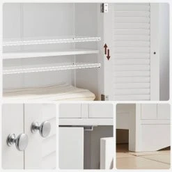 VASAGLE Badkommode »BBC145W01«, Kommode mit 2 Türen, 2 Schubladen, Hoch 108 cm, verstellbare Regalebene, skandinavischer Stil, weiß -Vasagle Auslauf Geschäft e336e5d1 a8f1 46c2 874c cc23ea094265