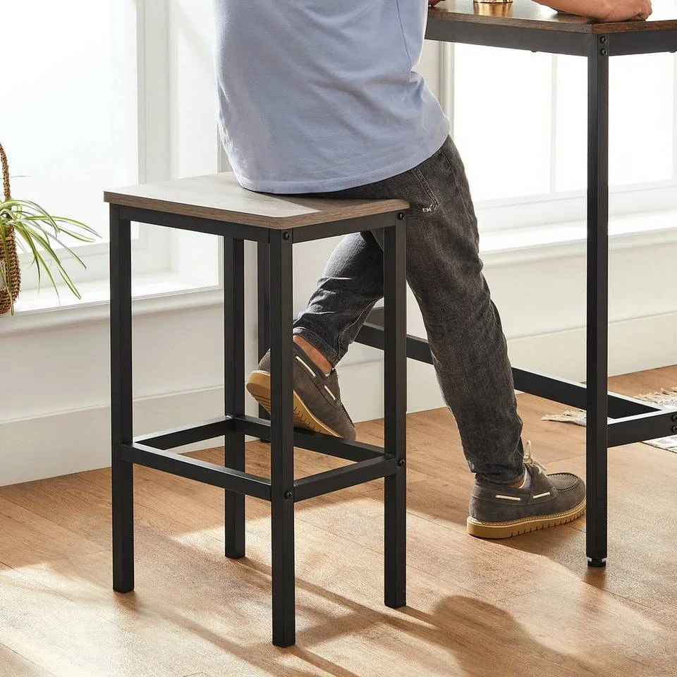 VASAGLE Barhocker »LBC65X LBC065B02«, 2er Set Barstühle, für Küche, Wohnzimmer, Esszimmer, Industrie-Design Greige, Vintage 17 VASAGLE Barhocker »LBC65X LBC065B02«, 2er Set Barstühle, für Küche, Wohnzimmer, Esszimmer, Industrie-Design Greige, Vintage – Bild 15