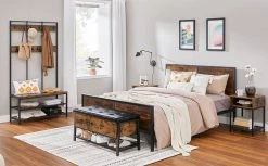 VASAGLE Garderobenständer »HSR86/086/98«, Kleiderständer mit 12 Kleiderhaken und Schuhregal, vintage Greige -Vasagle Auslauf Geschäft e4d50185 ec56 4368 81b7 90900ac3ee18