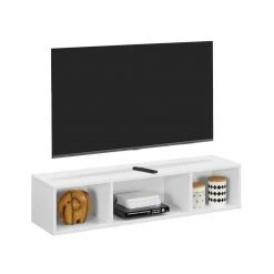 VASAGLE Wandregal »LTV104W01«, Hängeschrank, TV-Regal, TV-Schrank mit 3 Fächern, schwebend, platzsparend, weiß -Vasagle Auslauf Geschäft e6b84373 e862 4e5b a216 88464645a6e3