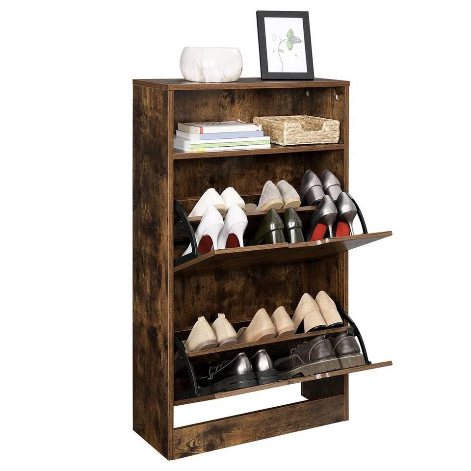 VASAGLE Schuhschrank »LBC040X01 LBC040W01« Schuhregal mit 2 Klappen und mit Zusatzfach, Schuhaufbewahrung, 60 x 24 x 102 cm Vintage, Weiß 9 VASAGLE Schuhschrank »LBC040X01 LBC040W01« Schuhregal mit 2 Klappen und mit Zusatzfach, Schuhaufbewahrung, 60 x 24 x 102 cm Vintage, Weiß – Bild 7