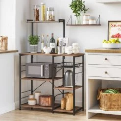 VASAGLE Standregal »KKS035/35«, Küchenregal mit Metallkorb, 6 S-Haken und Regalablagen, 90 x 40 x 132 cm, Industrie-Design Haselnussbraun-schwarz, Greige-schwarz, Vintage 30 VASAGLE Standregal »KKS035/35«, Küchenregal mit Metallkorb, 6 S-Haken und Regalablagen, 90 x 40 x 132 cm, Industrie-Design Haselnussbraun-schwarz, Greige-schwarz, Vintage -Vasagle Auslauf Geschäft e96743d0 6df2 4c82 880e 6d867b1ccae8