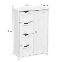 VASAGLE Badkommode »LHC41«, Badschrank, Beistellschrank, Kommode, 55 x 30 x 81 cm Grau, Wei&szlig; -Vasagle Auslauf Geschäft e977f0ad 8729 4c4d 832b 943cb82aa031