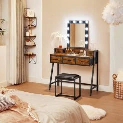 VASAGLE Schminktisch »RVT015B01«, Frisiertisch, Kosmetiktisch, mit Hocker und Spiegel, 10 LED-Glühbirnen, vintage 12 VASAGLE Schminktisch »RVT015B01«, Frisiertisch, Kosmetiktisch, mit Hocker und Spiegel, 10 LED-Glühbirnen, vintage -Vasagle Auslauf Geschäft e9cf627f 4da4 48b4 b05c cd035757fbdd