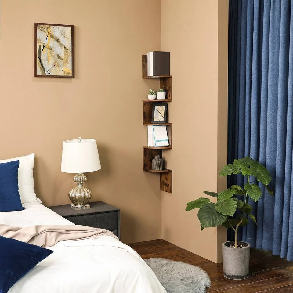 VASAGLE Bücherregal »LBC20BX LBC20WT LBC20BY LBC20BK LBC020M01«, Eckregal, Wandregal mit 5 Ablagen, Schlafzimmer, Wohnzimmer, weiß Grau, Nussbaumfarben, Schwarz, Vintage, Weiß 15 VASAGLE Bücherregal »LBC20BX LBC20WT LBC20BY LBC20BK LBC020M01«, Eckregal, Wandregal mit 5 Ablagen, Schlafzimmer, Wohnzimmer, weiß Grau, Nussbaumfarben, Schwarz, Vintage, Weiß – Bild 13