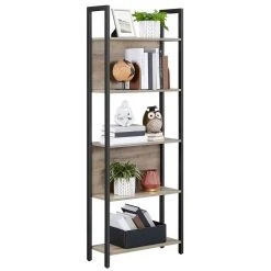 VASAGLE Bücherregal »LLS025B01 LLS025B02«, Standregal, Küchenregal, 5 offenen Regalebenen, Flur, Küche, Büro Grau, Vintage -Vasagle Auslauf Geschäft eb2749c5 2270 4345 8b15 a197ff72eaa6