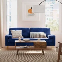 VASAGLE 3-Sitzer »LCS001«, Bezug aus Samt, Metallbeine, Klassisch bis modern, einfacher Aufbau, 183 x 78 x 88 cm Blau, Grau, Petrolfarben, Rosa -Vasagle Auslauf Geschäft ebf127a0 4e84 466d 8377 85eb594cbad3