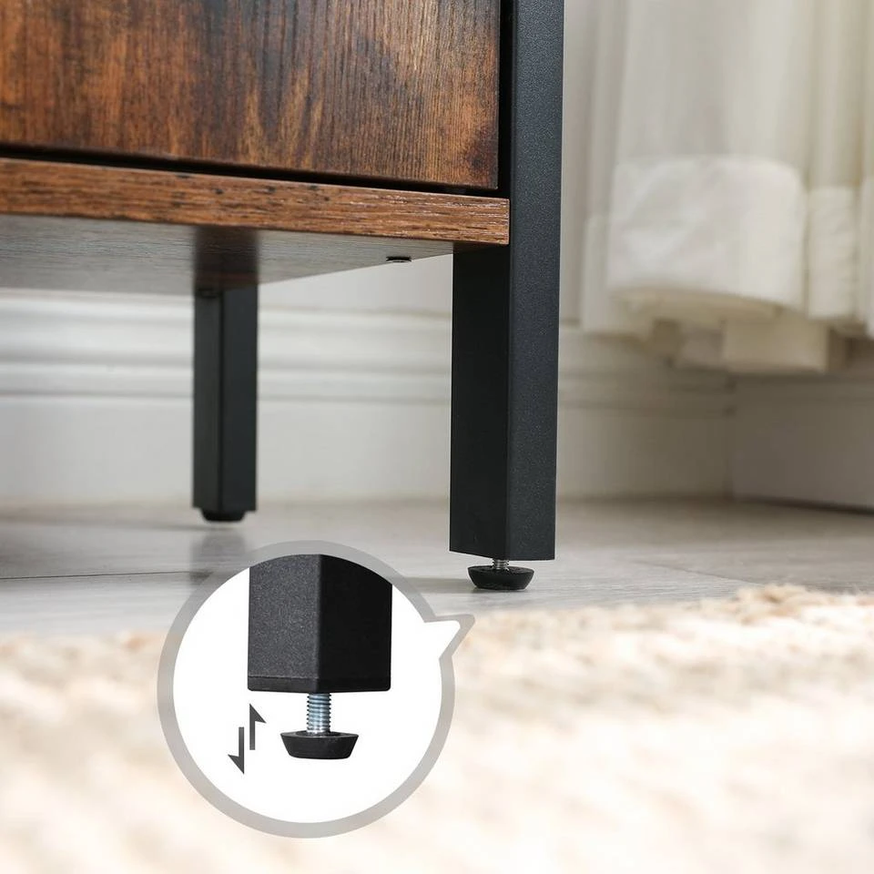 VASAGLE Bücherregal »LBC022B01«, Standregal mit 4 offenen Regalebenen, Küche, Büro, Stahlgestell, Industrie-Design, vintage 10 VASAGLE Bücherregal »LBC022B01«, Standregal mit 4 offenen Regalebenen, Küche, Büro, Stahlgestell, Industrie-Design, vintage – Bild 8