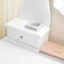 VASAGLE Schminktisch »RDT09WL«, Frisiertisch, Kosmetiktisch mit Beleuchtung, mit Spiegel und Hocker, 5 Schubladen -Vasagle Auslauf Geschäft ed94ac6c d451 403c bd07 bdaf5c2b0fa1