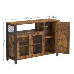 VASAGLE Sideboard »LSC096B01«, Küchenschrank, Aufbewahrungsschrank, mit 3 Türen, Breite 110 cm, für Wohnzimmer, Küche, Esszimmer, vintage -Vasagle Auslauf Geschäft edaa5df0 2dcc 4c6b 9745 b940389d16e9