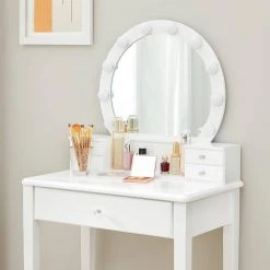 VASAGLE Schminktisch »RDT151W01«, Frisiertisch, Kosmetiktisch, mit 10 dimmbare Glühbirnen, gepolsterter Hocker -Vasagle Auslauf Geschäft ee60285c f6e2 405d b031 9f6179ee6e8b