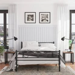 VASAGLE Metallbett »RMB061 RMB063«, Einzelbett, Doppelbett, mit Lattenrost und Bettgestell, für kleine Räume, Gästebett Schwarz, Weiß 67 VASAGLE Metallbett »RMB061 RMB063«, Einzelbett, Doppelbett, mit Lattenrost und Bettgestell, für kleine Räume, Gästebett Schwarz, Weiß -Vasagle Auslauf Geschäft eeee441e cead 41d4 8935 b4c468b28eec