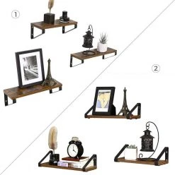 VASAGLE Wandregal »LWS33BX«, Schweberegal, Hängeregal, 3er Set, vintage