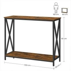 VASAGLE Konsolentisch »LNT088B01 LNT100B01«, Beistelltisch, Flurtisch, Sofatisch, 100 x 35 x 80 cm, für Wohnzimmer, Flur, vintagebraun-schwarz -Vasagle Auslauf Geschäft f02996a5 12df 47a5 91b6 247f9329bb5f