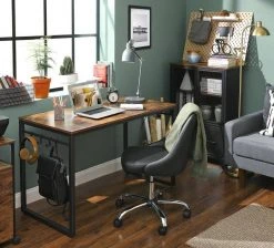 VASAGLE Schreibtisch »LWD59X LWD58X«, Computertisch, Bürotisch mit 8 Haken, Arbeitszimmer, einfacher Aufbau, Metall, vintage