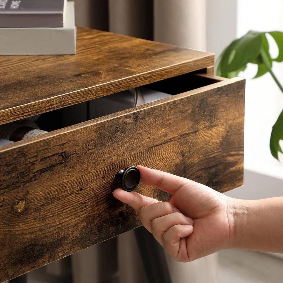 VASAGLE Beistelltisch »LET176B01«, Nachttisch, mit Schublade und schrägen Beinen, vintage 8 VASAGLE Beistelltisch »LET176B01«, Nachttisch, mit Schublade und schrägen Beinen, vintage – Bild 6