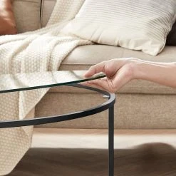 VASAGLE Couchtisch »LGT21G«, Beistelltisch, Glastisch, Sofatisch mit Metallgestell, Hartglas, Ø 84 cm, rund, stabil Gold, Schwarz 38 VASAGLE Couchtisch »LGT21G«, Beistelltisch, Glastisch, Sofatisch mit Metallgestell, Hartglas, Ø 84 cm, rund, stabil Gold, Schwarz -Vasagle Auslauf Geschäft f559129a 08ed 44d5 b4e8 ed12b1655b02