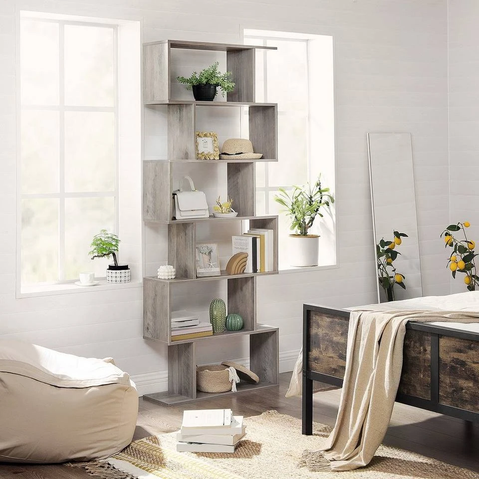 VASAGLE Bücherregal »LBC61BX LBC61WT LBC061M01 LBC41BX«, Standregal, Würfelregal, 4 Fächer, vintage Grau, Weiß 23 VASAGLE Bücherregal »LBC61BX LBC61WT LBC061M01 LBC41BX«, Standregal, Würfelregal, 4 Fächer, vintage Grau, Weiß – Bild 21