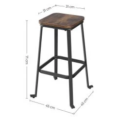 VASAGLE Barhocker »LJB034B01«, 2er Set, Barstühle, Esszimmerstühle, Höhe je 71 cm, vintage -Vasagle Auslauf Geschäft f7666b3c cf9f 4ae9 932c cac75f2aad53