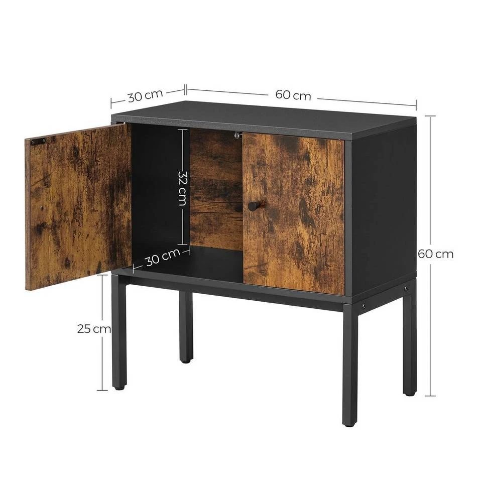 VASAGLE Nachttisch »LSC106B01«, Nachtschrank, mit viel Staumraum, verstellbaren Ablagen, asymmetrischen Türen, 60 x 30 x 60 cm, vintage 10 VASAGLE Nachttisch »LSC106B01«, Nachtschrank, mit viel Staumraum, verstellbaren Ablagen, asymmetrischen Türen, 60 x 30 x 60 cm, vintage – Bild 8