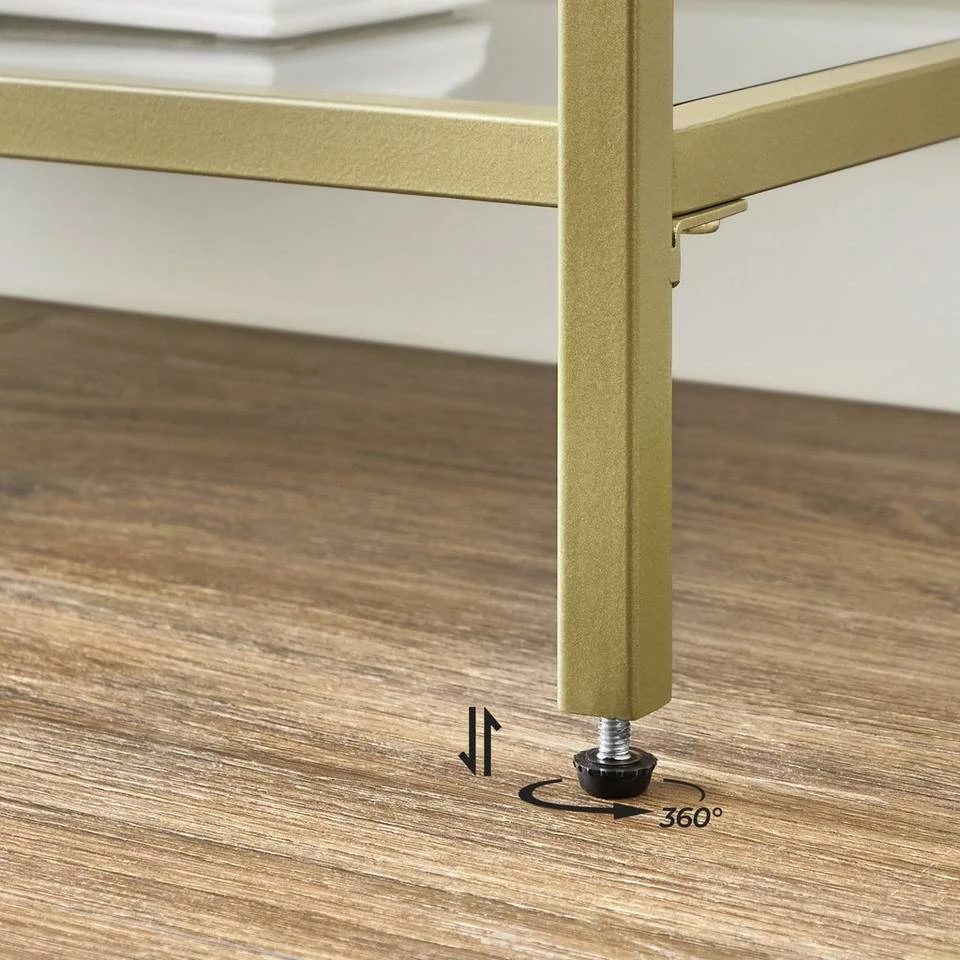 VASAGLE Konsolentisch »LGT27G LGT024A01«, Beistelltisch Sofatisch, 3 Ebenen, Ablagen aus Hartglas, goldfarben 18 VASAGLE Konsolentisch »LGT27G LGT024A01«, Beistelltisch Sofatisch, 3 Ebenen, Ablagen aus Hartglas, goldfarben – Bild 16