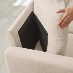 VASAGLE 3-Sitzer »LCS101«, Couch fürs Wohnzimmer, Polyester, 177 x 72 x 86 cm (L x B x H) Beige, Grau -Vasagle Auslauf Geschäft f873ed30 7f72 4f76 b7cf 99ed9f1286dc