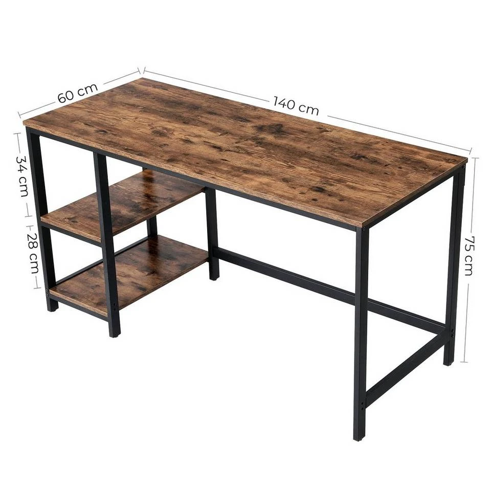 VASAGLE Schreibtisch »LWD55X«, Computertisch, Bürotisch, Wohnzimmer, vintagebraun-schwarz 8 VASAGLE Schreibtisch »LWD55X«, Computertisch, Bürotisch, Wohnzimmer, vintagebraun-schwarz – Bild 6