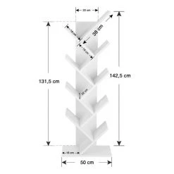 VASAGLE Bücherregal »LBC11BX LBC11WTV1«, Standregal mit 8 Ebenen, in Baumform, für Wohnzimmer, Homeoffice und Büro Vintage, Wei&szlig; -Vasagle Auslauf Geschäft fa50cea1 421c 4c22 894d d8c4a3bdc705