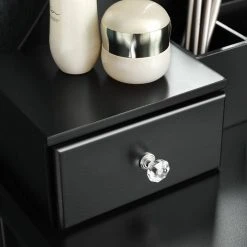 VASAGLE Schminktisch »RDT25WT/BK/K«, Frisiertisch, Kosmetiktisch, mit Spiegel ohne Rahmen, Polsterhocker, Massivholzbeinen Schwarz, Weiß-Natur, Weiß 47 VASAGLE Schminktisch »RDT25WT/BK/K«, Frisiertisch, Kosmetiktisch, mit Spiegel ohne Rahmen, Polsterhocker, Massivholzbeinen Schwarz, Weiß-Natur, Weiß -Vasagle Auslauf Geschäft fa90550c 5e68 470c a6c1 eb766c8401a1