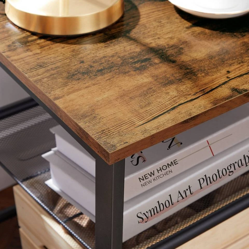 VASAGLE Beistelltisch »LET23X«, Beistelltisch, Nachttisch, mit 2 verstellbaren Gitterablagen, Industrie-Design 11 VASAGLE Beistelltisch »LET23X«, Beistelltisch, Nachttisch, mit 2 verstellbaren Gitterablagen, Industrie-Design – Bild 9