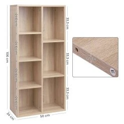 VASAGLE Bücherregal »LBC27NL LBC27WT LBC27BX«, Würfelregal, Standregal, eichefarben Natur, Vintage, Wei&szlig; -Vasagle Auslauf Geschäft fc64e979 4cf1 40b7 8a2e e9765d2f550d