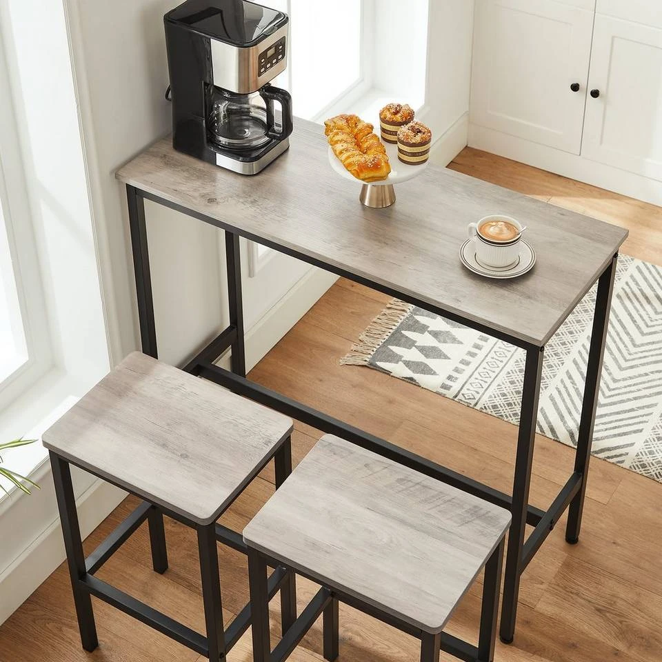 VASAGLE Barhocker »LBC65X LBC065B02«, 2er Set Barstühle, für Küche, Wohnzimmer, Esszimmer, Industrie-Design Greige, Vintage 16 VASAGLE Barhocker »LBC65X LBC065B02«, 2er Set Barstühle, für Küche, Wohnzimmer, Esszimmer, Industrie-Design Greige, Vintage – Bild 14