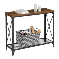 VASAGLE Konsolentisch »LNT088B01 LNT100B01«, Beistelltisch, Flurtisch, Sofatisch, 100 x 35 x 80 cm, für Wohnzimmer, Flur, vintagebraun-schwarz -Vasagle Auslauf Geschäft fe88f227 c95b 485f ae53 57b546ad5f5c