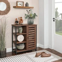 VASAGLE Sideboard »LSC74BX LSC74GD«, Küchenschrank mit 3 offenen Ablagen, Stahlgestell, vintage Braun -Vasagle Auslauf Geschäft ffde2fd9 0ff4 40fa 9562 ba19fd735167